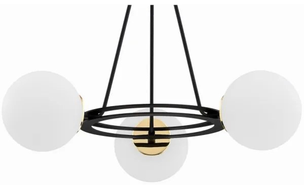 Lustră pe tijă AMALFI 3xE27/15W/230V neagră/albă Argon 6150