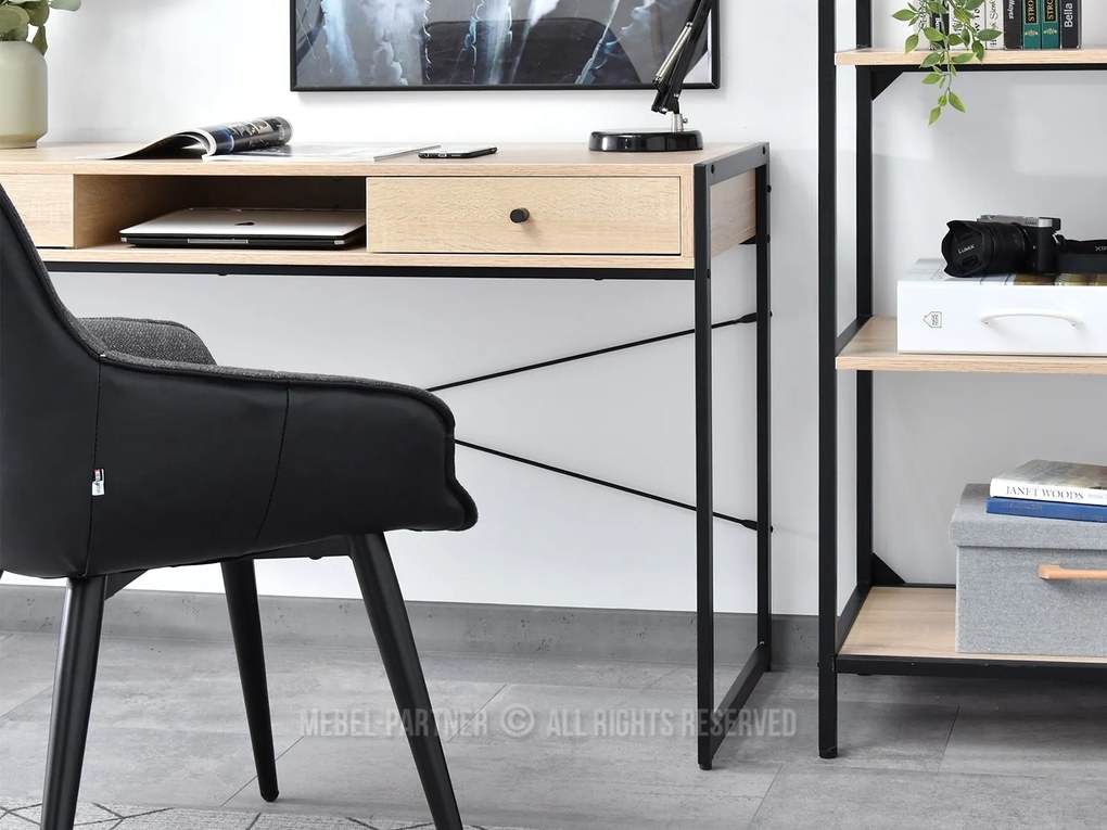 Masă PC Nills (stejar + negru). 1109797