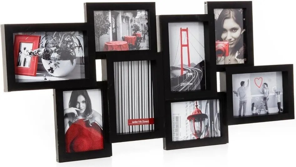 Rama foto colaj 8 fotografii, Negru, 65x32 cm, Atmosphera Créateur d'intérieur