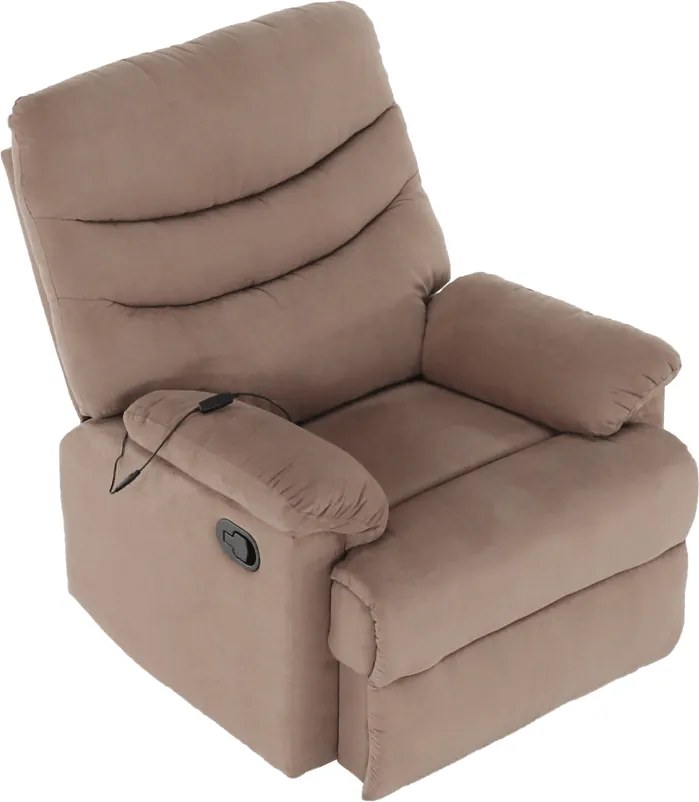 Fotoliu de masaj, reglabil, material textil grej TAUPE, LAMBERT