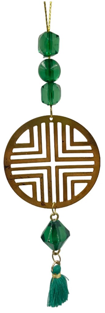 Ornament brad Natale 5x12cm, Verde  Auriu