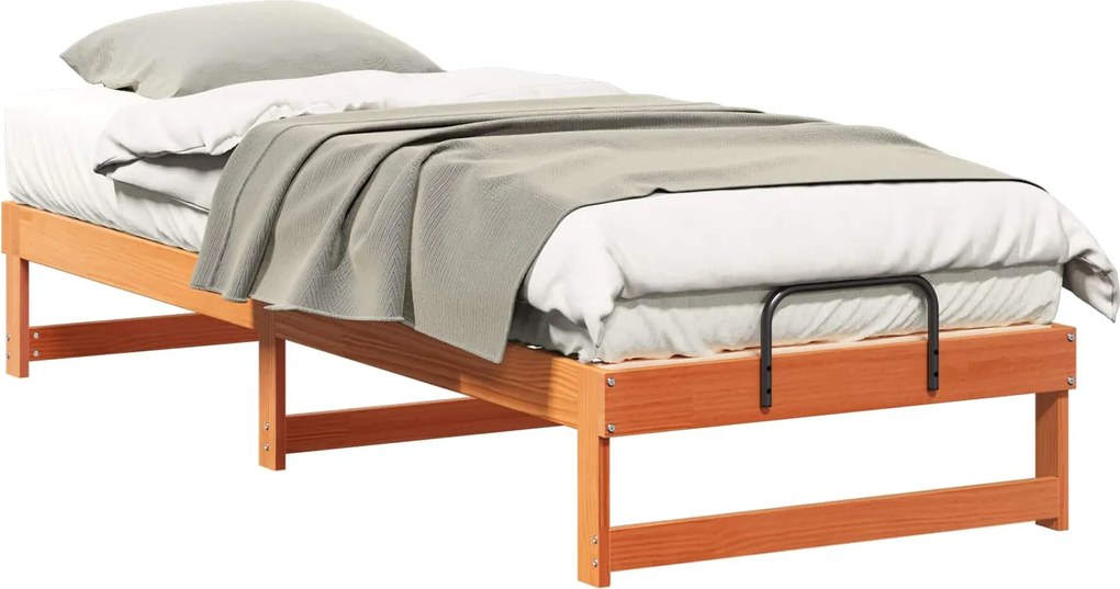 vidaXL Cadru de pat Maro 90 x 210 cm Lemn de pin masiv