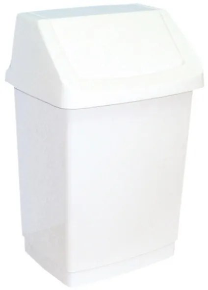 Coș de gunoi cu capac plastic 15 l, alb