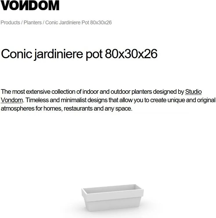 Set de 2 Jardiniere plante design decorativ exterior/interior CONIC JARDINIERE POT 80x30x26cm