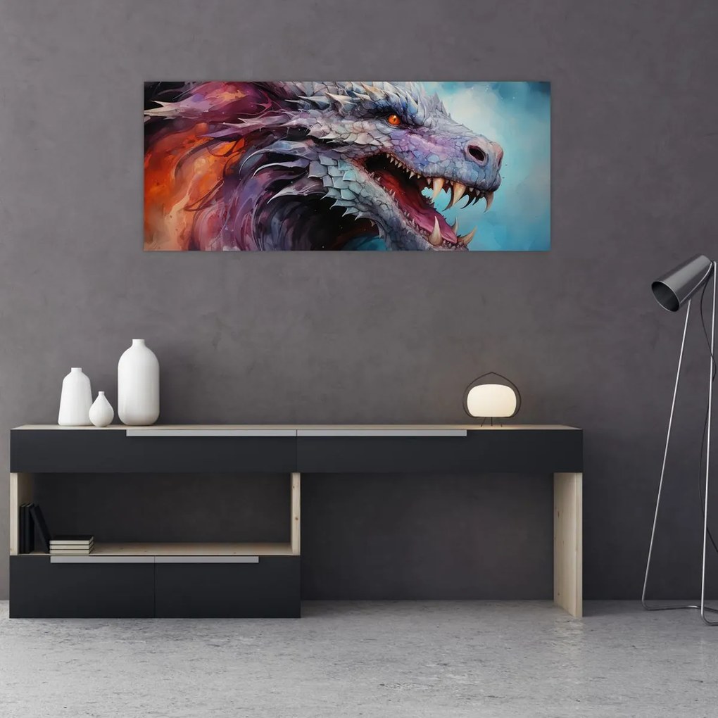 Tablou - Ilustrație a unui dragon (120x50 cm)