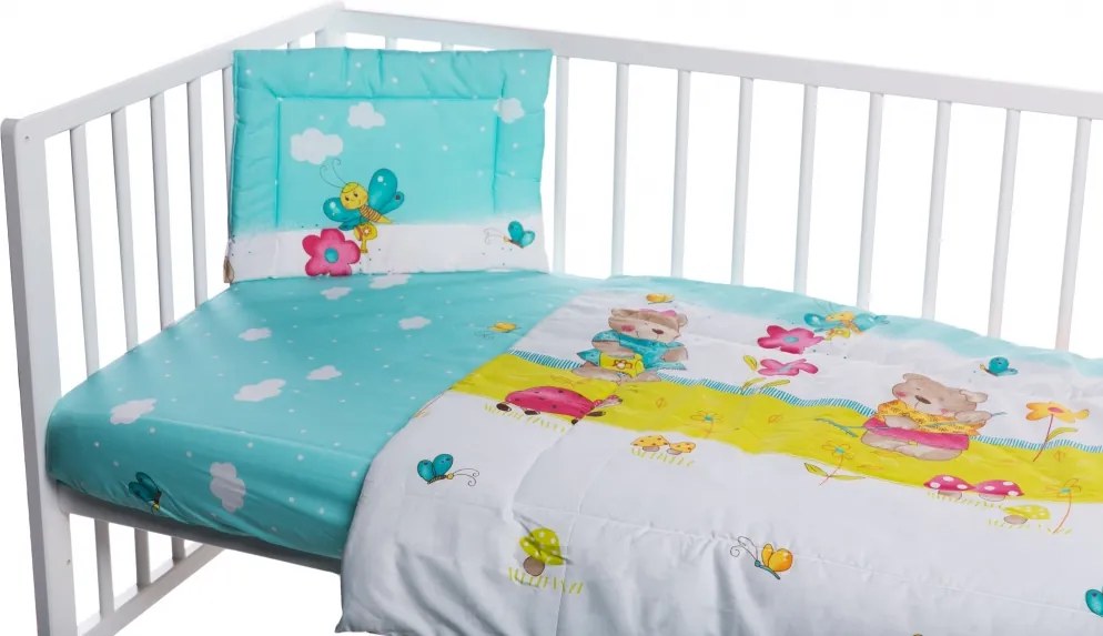 Lenjerie patut cu 3 piese Happy Bear