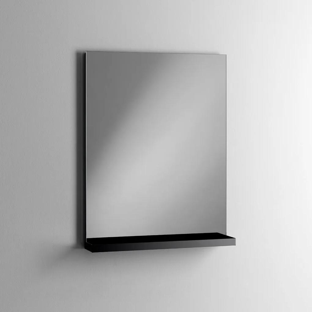 Oglinda cu raft NIKKO, Metal Oglinda, Negru,  70x13x90 cm