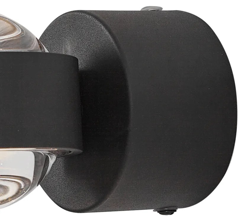 Lampă de perete de design neagră cu LED inclus IP44 - Lens