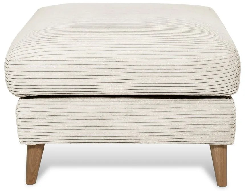 Taburet alb cu tapițerie din catifea reiată Paris – Scandic