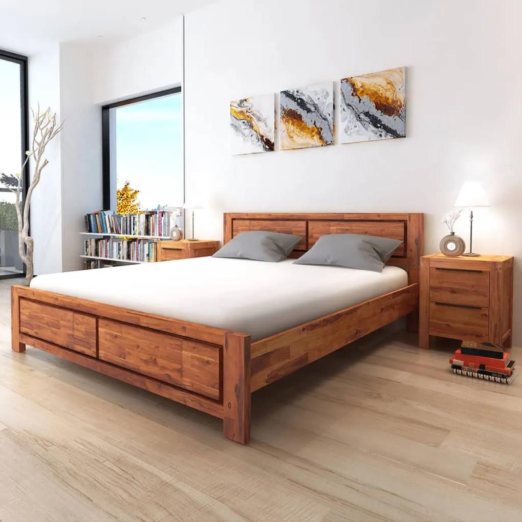 244339 vidaXL Cadru de pat, maro, 180 x 200 cm, lemn masiv de acacia
