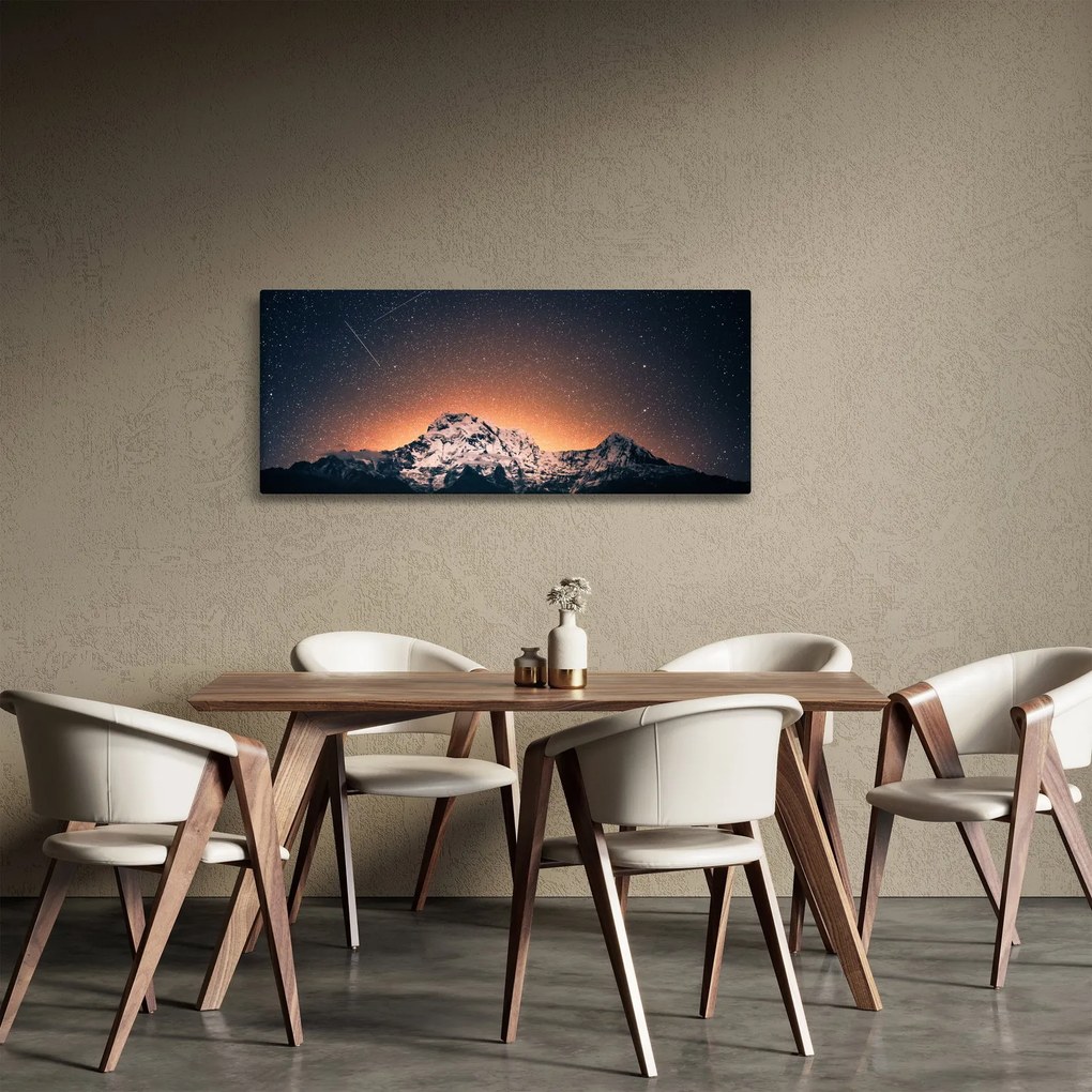 Tablou cu cerul nocturn și munți (120x50 cm)