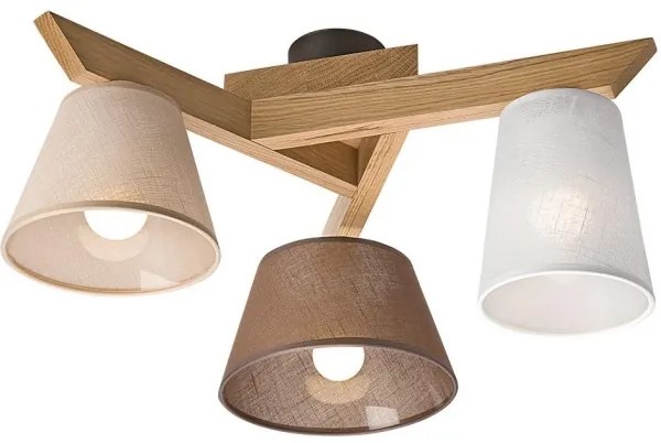 Lustr ANTONIO 3xE14/40W/230V, montaj plafon, stejar