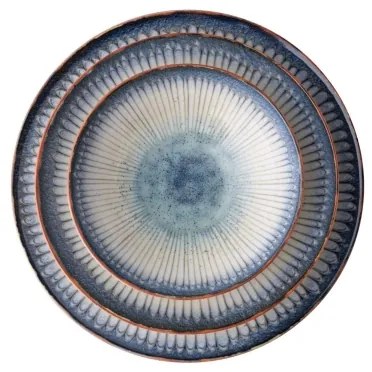 Set de veselă 24 piese, din porțelan, albastru