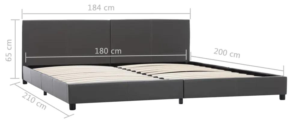 Cadru de pat, gri, 180x200 cm, piele ecologica Gri, 180 x 200 cm