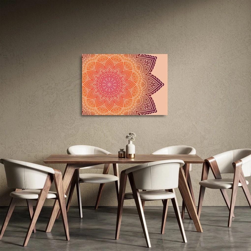 Tablou pe sticlă - Mandala artă (70x50 cm)