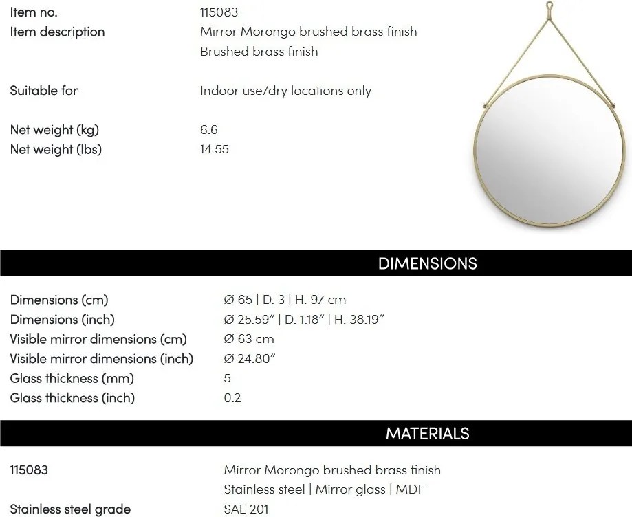 Oglinda design LUX Morongo alama periata