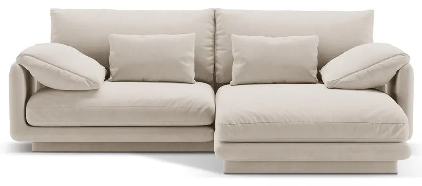 Colțar alb cu tapițerie din catifea (cu colț pe partea dreaptă/cu șezlong) Torino – Micadoni