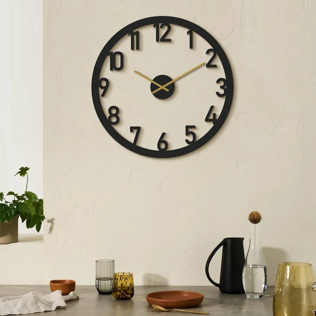 Ceas de perete Stroke APS115, Black, 48 x 48 cm
