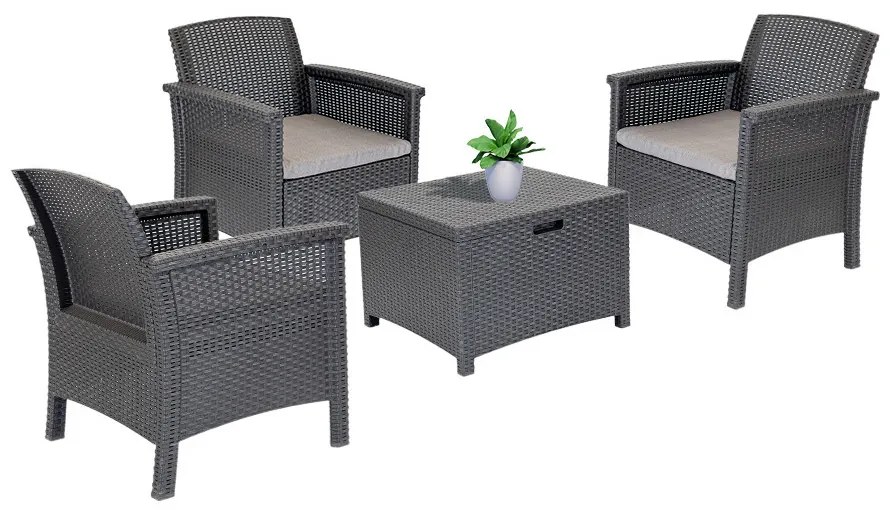 Set de mobilier de grădină Venus Trio grafit