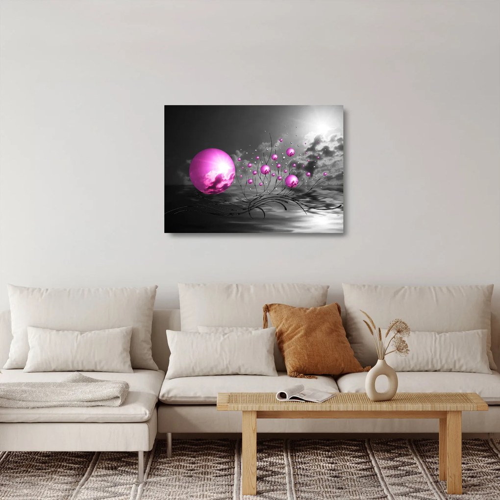 Tablou pe sticlă bilelor roz (70x50 cm)