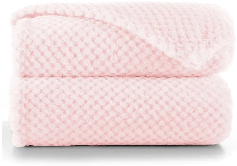 Pătură din microfibră DecoKing Henry, 70 x 150 cm, roz pudră