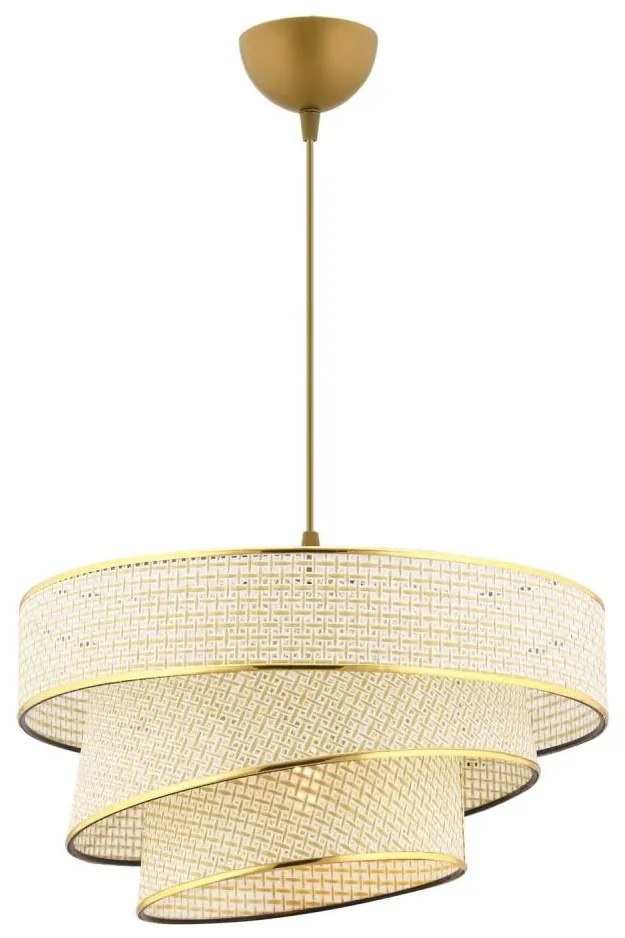 Lustră pe cablu COUPER 1xE27/60W/230V crem/auriu