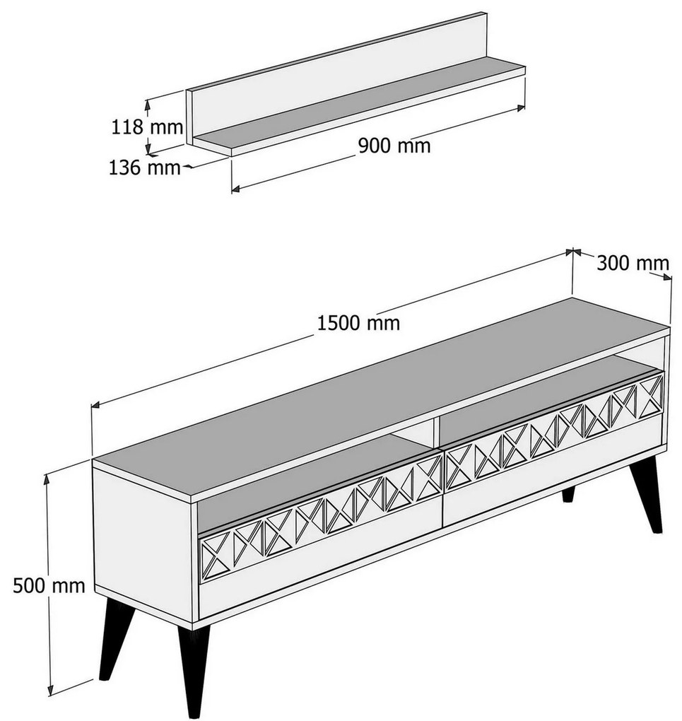 Mobilier living Loop (Alb + Alb). 1089104
