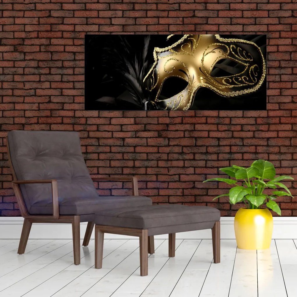 Tablou masca aurie (120x50 cm)