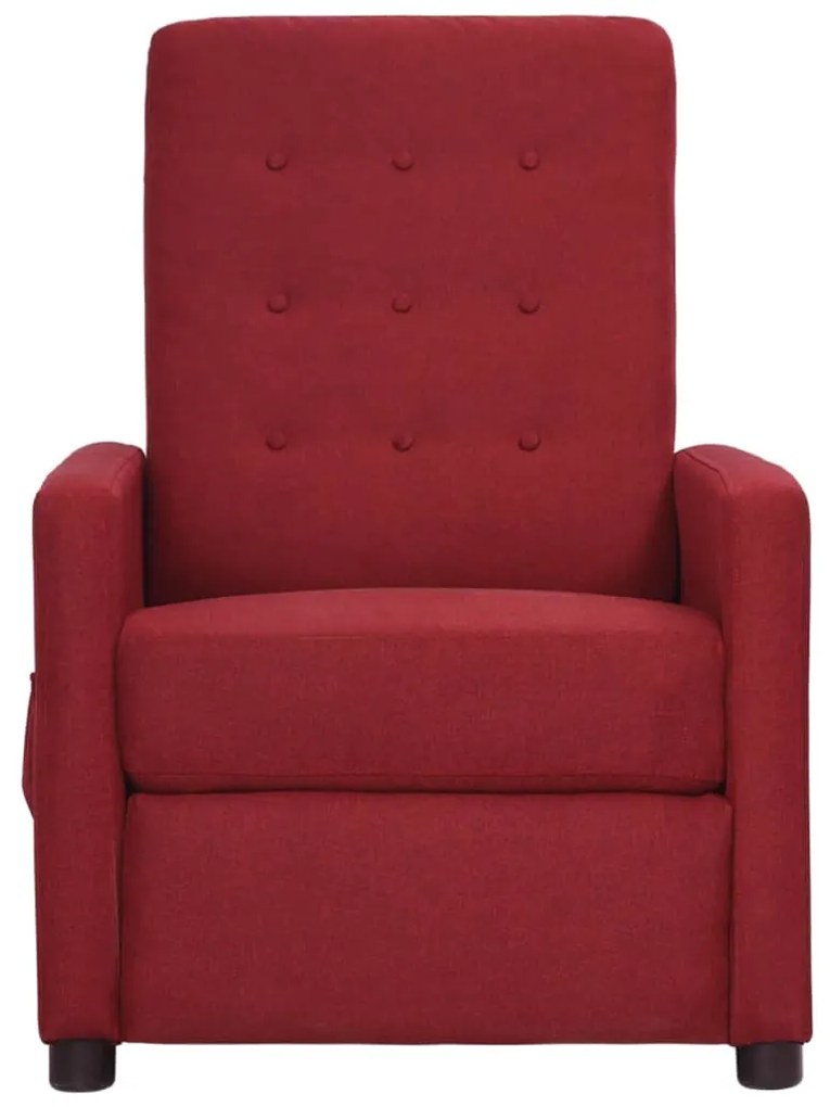 338983 vidaXL Fotoliu rabatabil, roșu vin, material textil