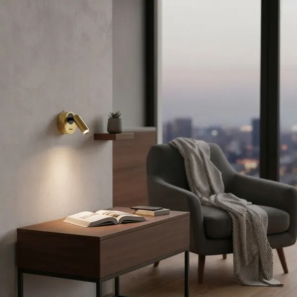 Spot LED de perete Ideal Lux BEAN LED/3W/230V alamă