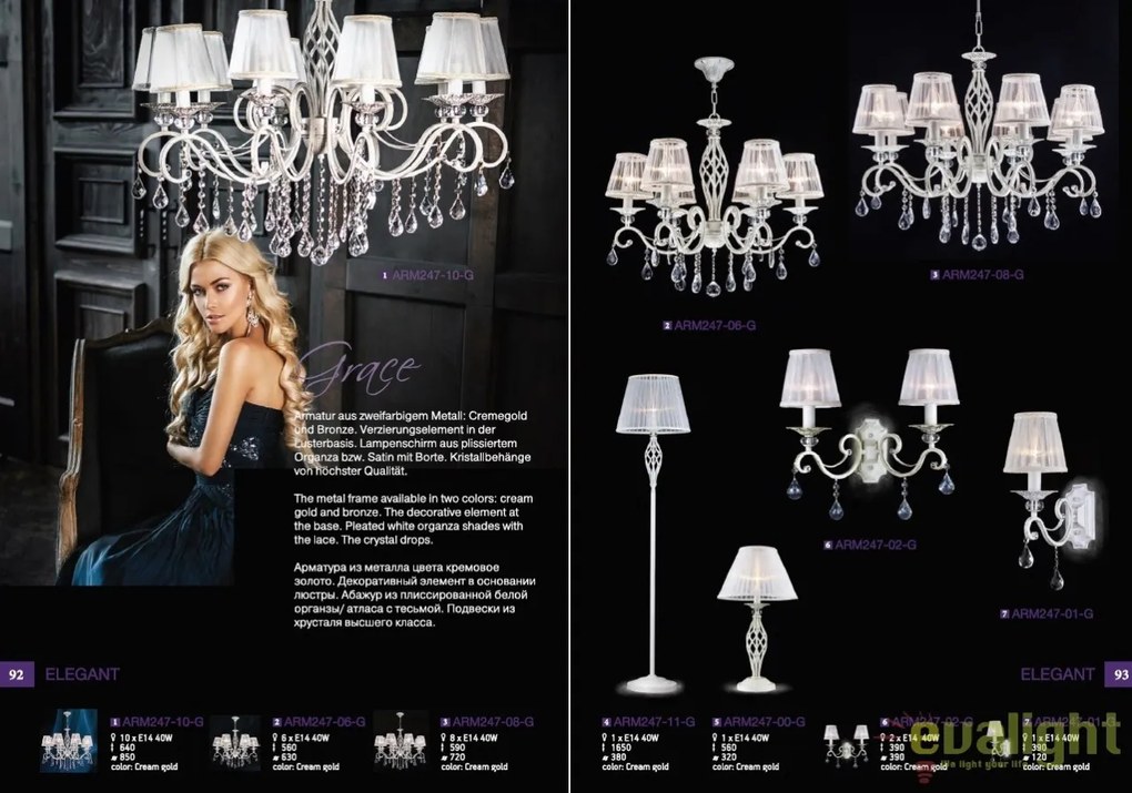 Lampadar / Lampa de podea eleganta design clasic Grace MYARM247-11-G