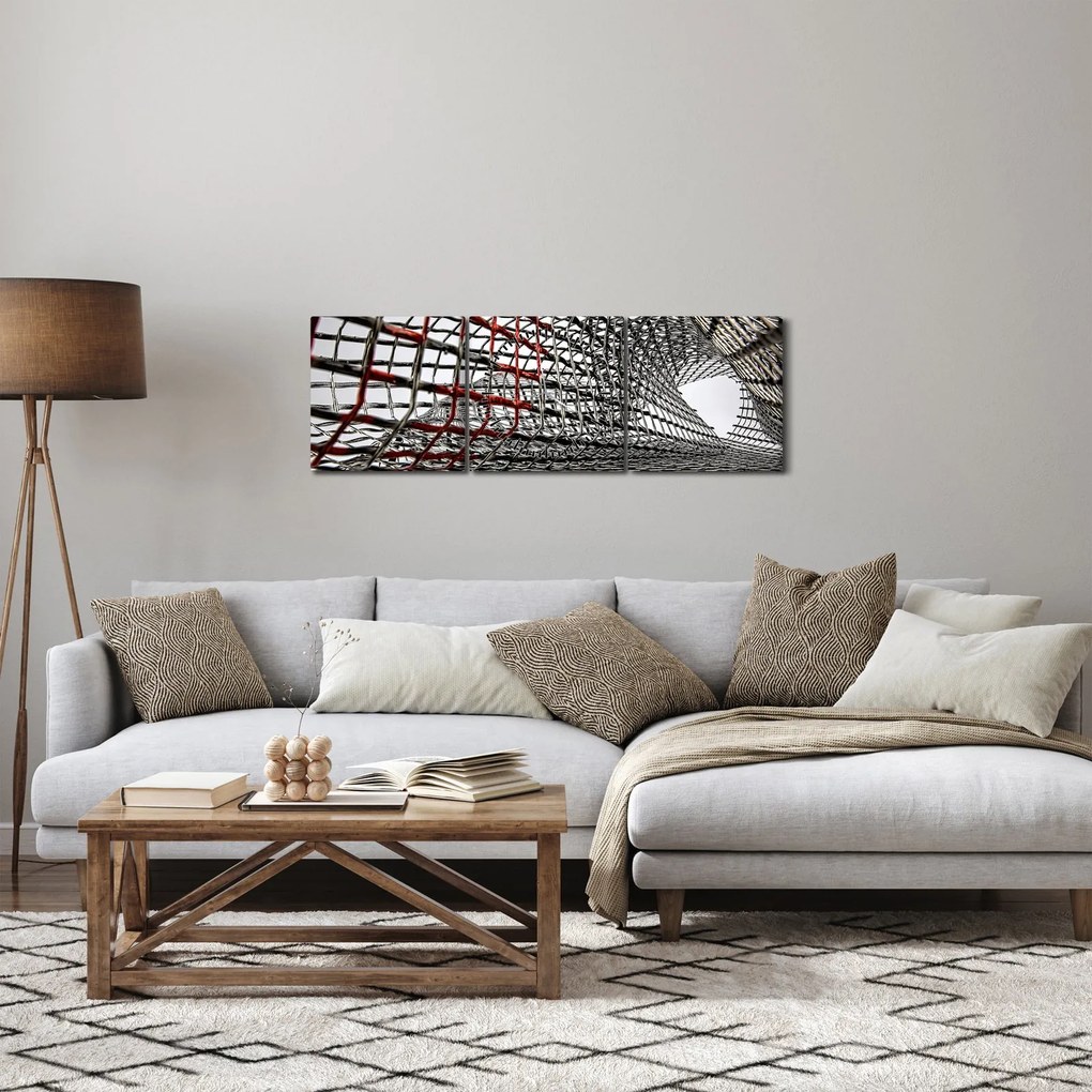 Tablou cu construcție din fier (cu ceas) (90x30 cm)