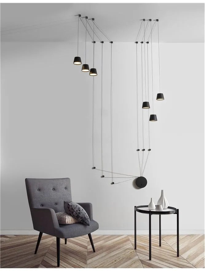 Aplica cu 6 pendule LED design modern Amadeo neagra NVL-9118635