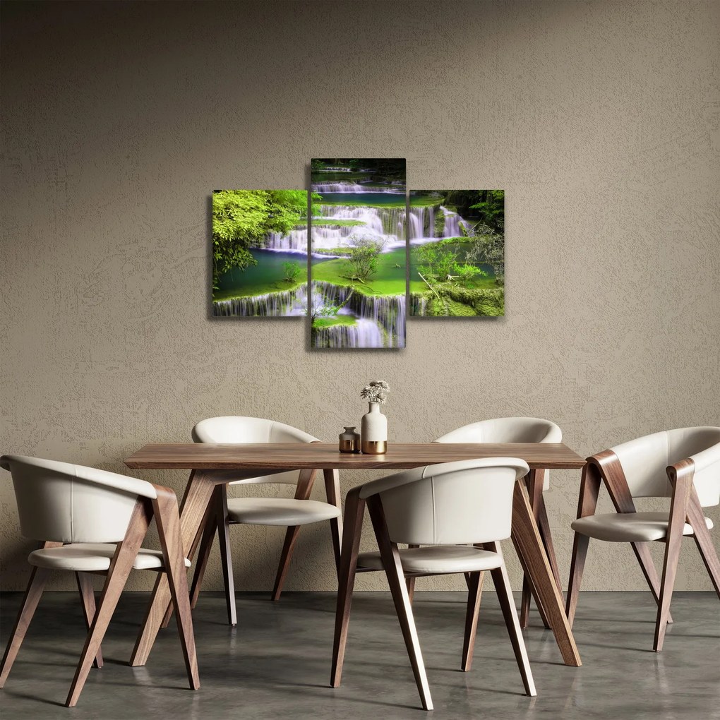Tablou - Cascada Huay Mae Khamin, Kanchanaburi, Thailanda (90x60 cm)