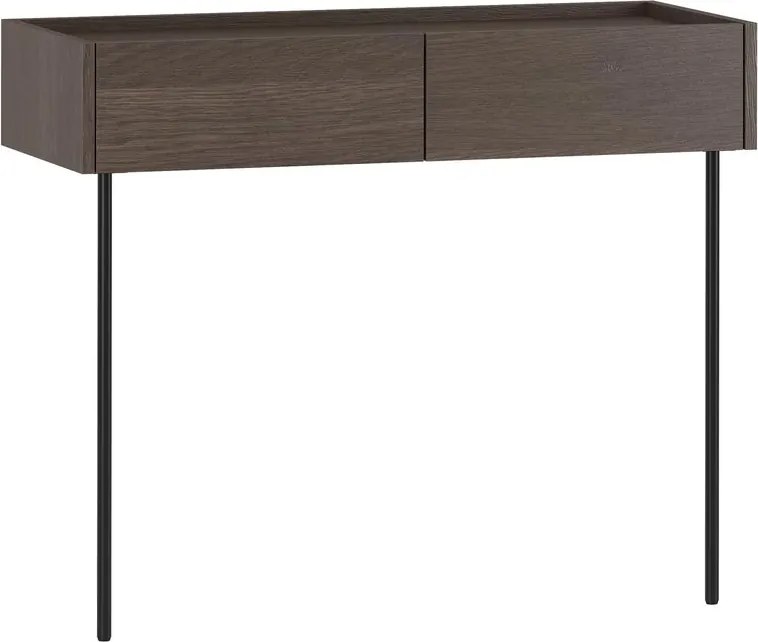 Consolă Dunari 100 cm cu sertare și picioare metalice - stejar Dunin