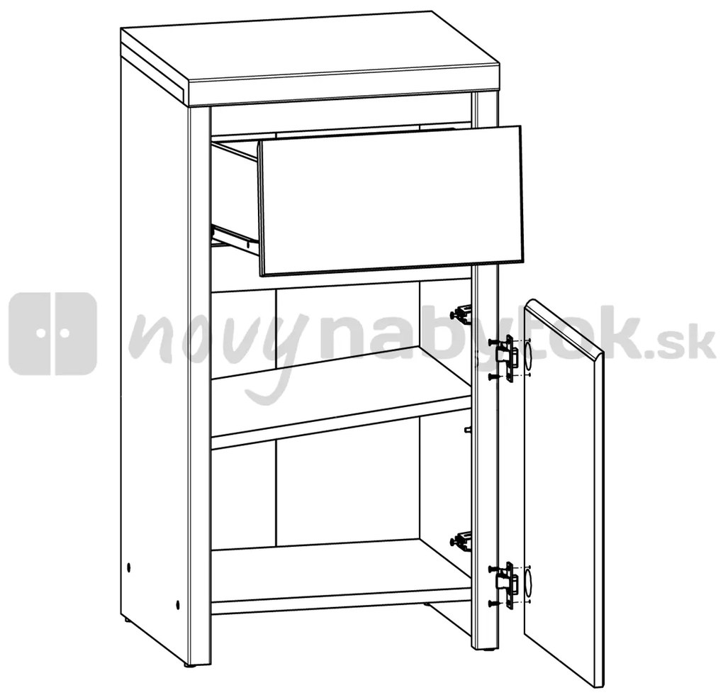 Comodă Kaspian KOM1D1SP (Stejar sonoma). 798002