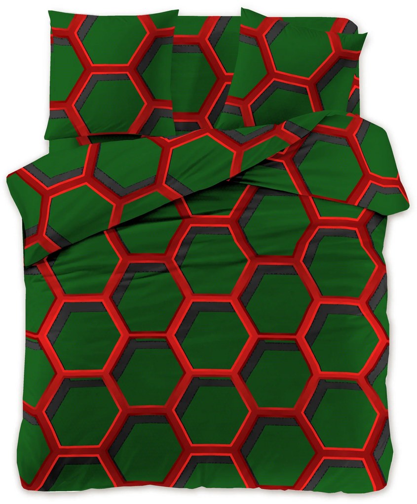 Lenjerie de pat din microfibra verde inchis, ZORINO