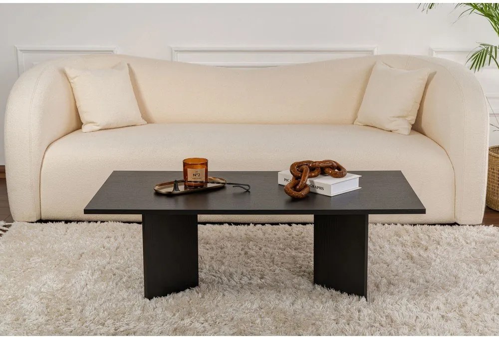 Măsuță de cafea neagră cu aspect mat 60x119 cm Sabin – Kalune Design