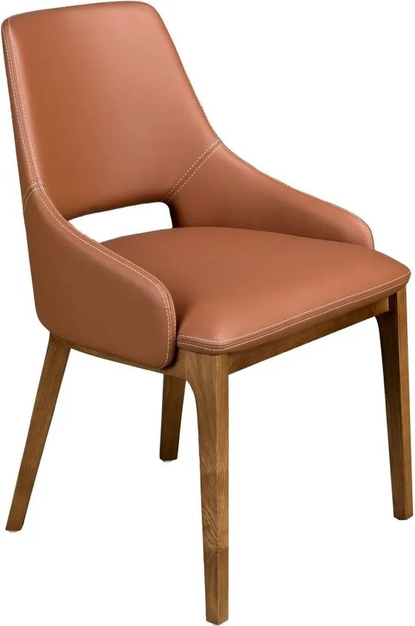 Scaun design LUX, Nuc, Piele sintetica, Brown