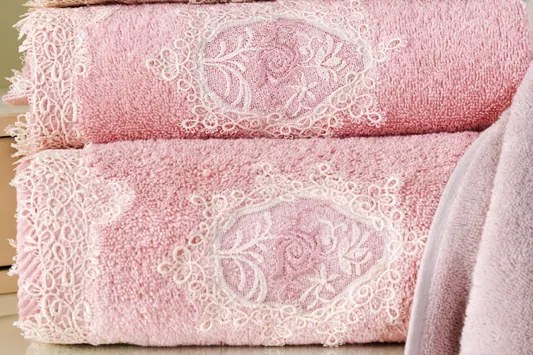 Set cadou de prosoape mici DESTAN, 3 buc Roz pal / Dusty rose