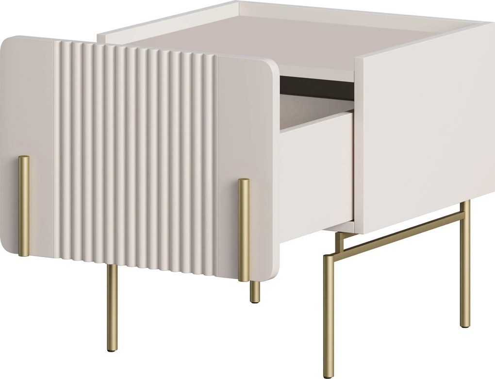 Noptieră Malmi 45 cm cu sertar - cașmir / picioare aurii