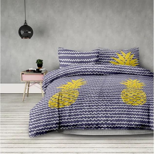 Lenjerie de pat din microfibră AmeliaHome Pineapple, 135 x 200 cm + 80 x 80 cm
