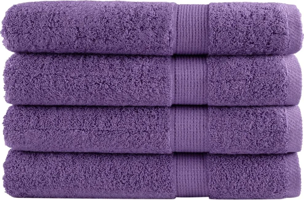vidaXL Prosoape de saună premium SOLUND 4 buc. violet 80x200 cm 600gsm
