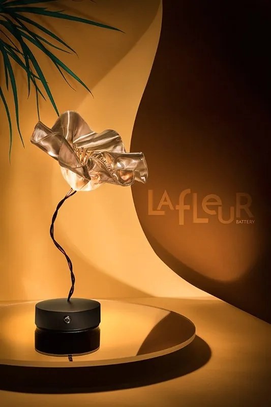 Veioza, Lampa de masa cu baterii ideala pentru restaurant, realizata manual Lafleur velvet
