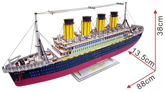 Puzzle 3D din lemn Titanic Woodcraft
