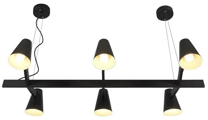 Lustra moderna cu 6 brate si abajururi reglabile Biarritz matt black