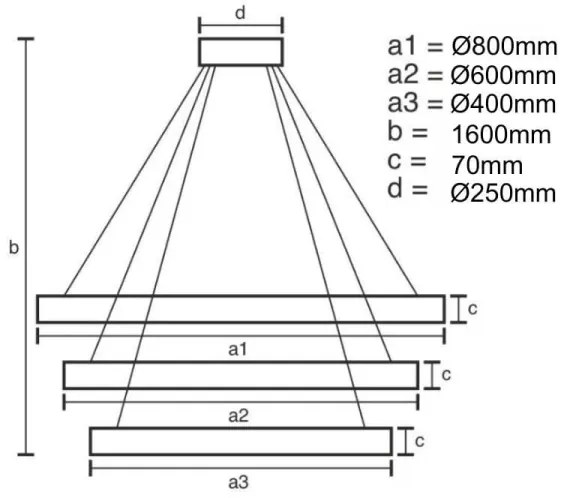 Lustră LED dimabilă pe cablu LED/45W/230V 3000-6500K + telecomandă