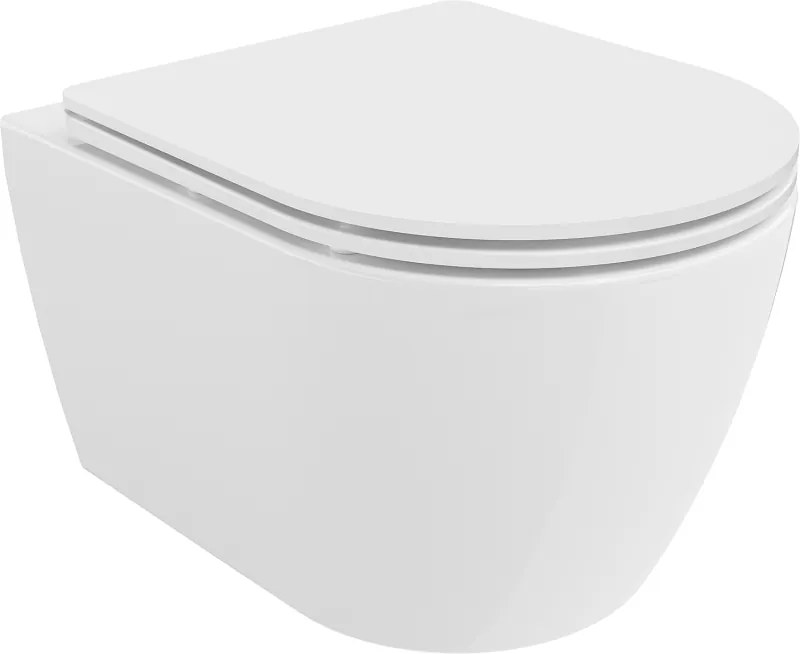 Mexen Carmen vas wc Rimless cu capac slim cu închidere lentă, duroplast, alb lucios - 30880300