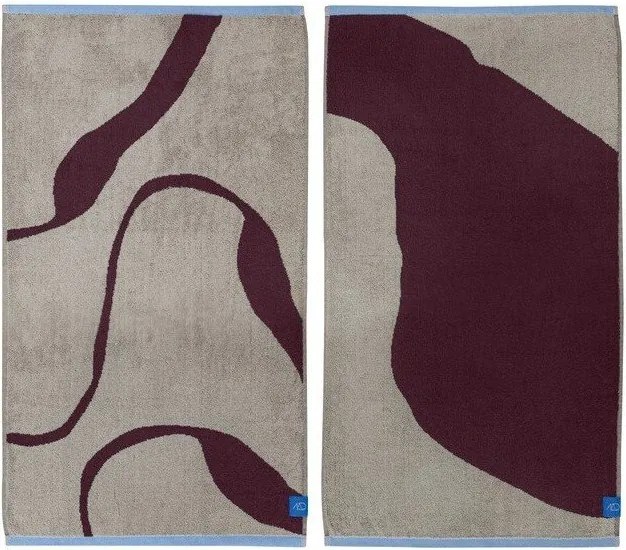 Prosoape burgundy/grej 2 buc. din bumbac organic din frotir 40x55 cm Nova Arte – Mette Ditmer Denmark