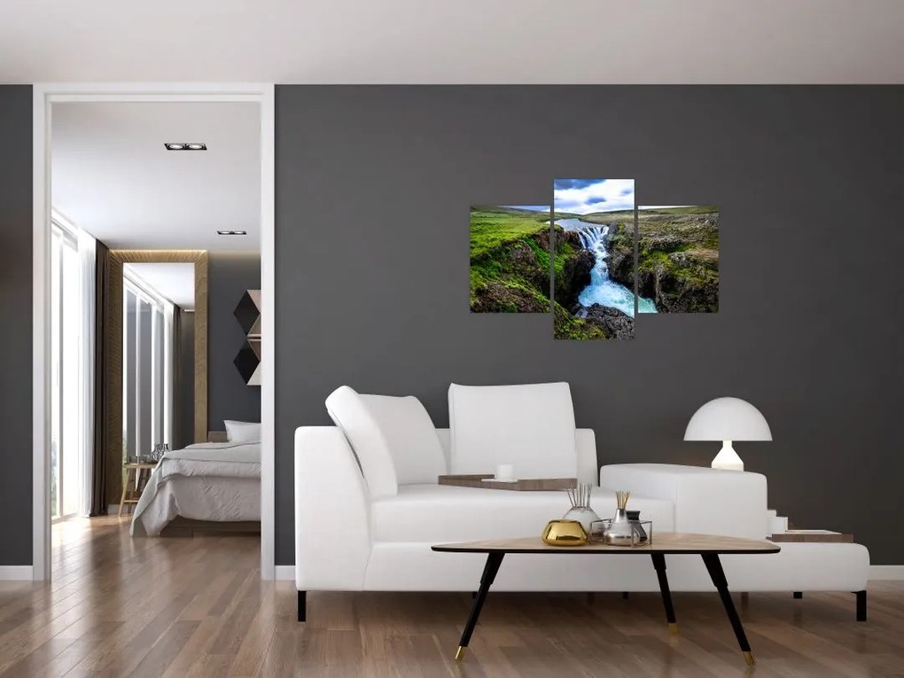 Tablou - Cascada intre stânci (90x60 cm)